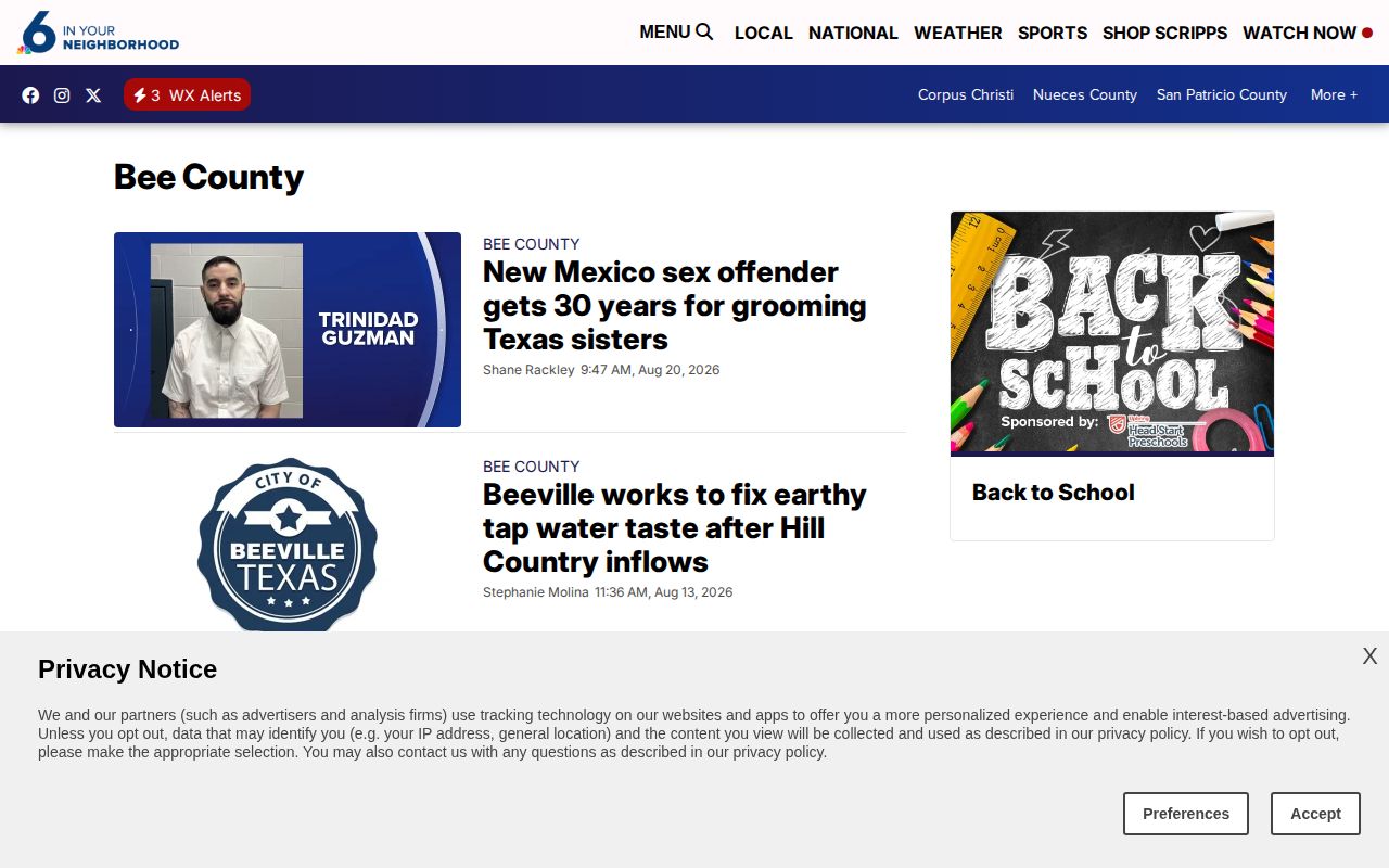 Bee County arrest news resource from KRIS-TV